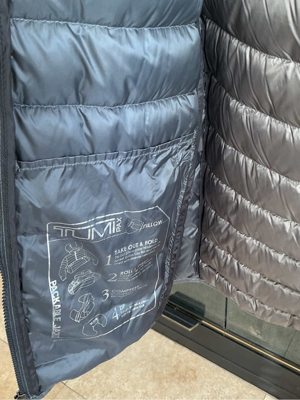 TUMI Tumipax Gray Packable Down Puffer Jacket - Picture 5 of 10